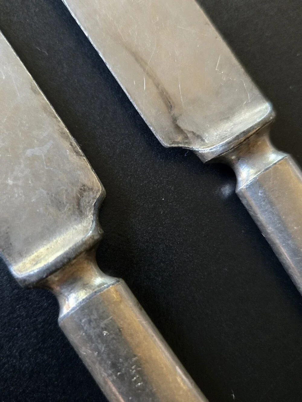 Vintage 1835 R. Wallace Silverplate Butter Spreaders – Set of 2 – Flat Handle
